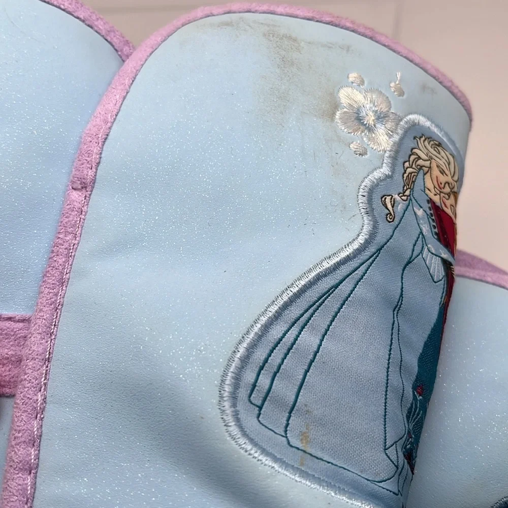 Disney Store Frozen‎ Anna & Elsa Winter Boots Faux Leather & Fur Lining Size 13